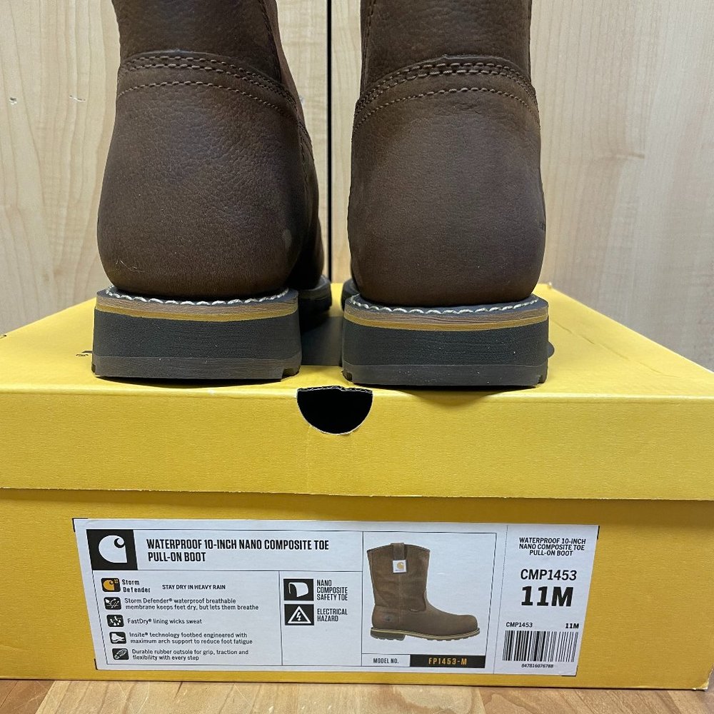 Carhartt Welt Waterproof 10" Nano Composite Toe Pull-On Boot NWT - Picture 4 of 4
